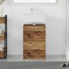 vidaXL Badezimmerschrank mit T&uuml;r Altholz 40 x 37 x 59 cm Holzwerkstoff