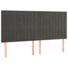 vidaXL Boxspringbett mit Matratze Dunkelgrau 180x200 cm Samt