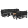 vidaXL Outdoor-Sofagarnitur 11 stk. Schwarz und Dunkelgrau Polyester