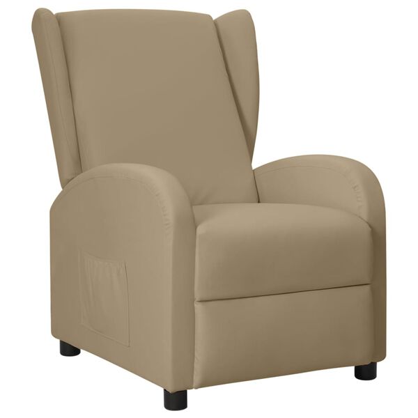 vidaXL Ohrensessel mit Liegefunktion Cappuccino-Braun Kunstleder