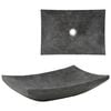vidaXL Waschbecken 50x35x12 cm Marmor Schwarz