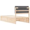 vidaXL Bettgestell mit gepolstertem Kopfteil Dunkelgrau 90 x 190 cm