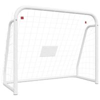 vidaXL Fußballtor mit Netz Weiß 125x96x60 cm Stahl & Polyester