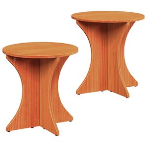 vidaXL Couchtisch 2 pcs Wachsbraun Massivholz Kiefer