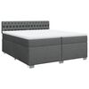 vidaXL Boxspringbett mit Matratze Dunkelgrau 200x200 cm Stoff
