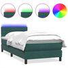 vidaXL Boxspringbett mit Matratze & LED Dunkelgr&uuml;n 80x210 cm Samt
