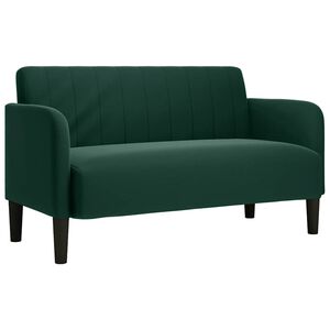 vidaXL Zweisitzer-Sofa Dunkelgr&uuml;n 109 cm Samt