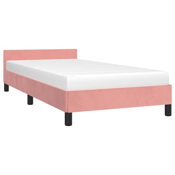 vidaXL Bettgestell mit Kopfteil ohne Matratze Rosa 100x200 cm Samt