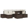 vidaXL Garten-Sofa-Set mit Kissen 7 pcs Braun und Creme