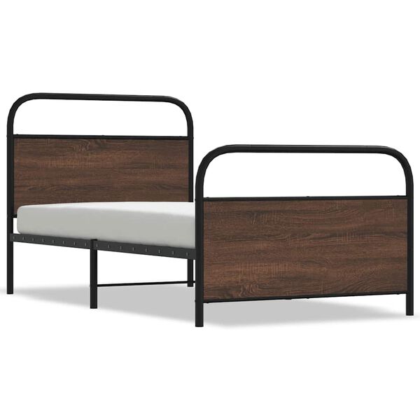 vidaXL Bettgestell ohne Matratze 100x190 cm Braun Eichen-Optik