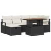vidaXL Garten-Sofa-Set 7 stk. Schwarz Poly-Rattan