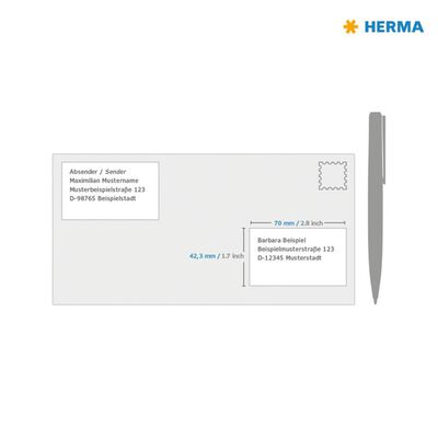 HERMA Etiketten PREMIUM Permanent Haftend A4 70x42,3 mm 100 Blätter