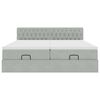vidaXL Ottoman-Bett mit Matratzen & LEDs Hellgrau 160x200 cm Samt