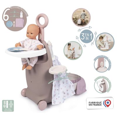 Smoby 3-in-1 Puppen-Trolley Baby Nurse