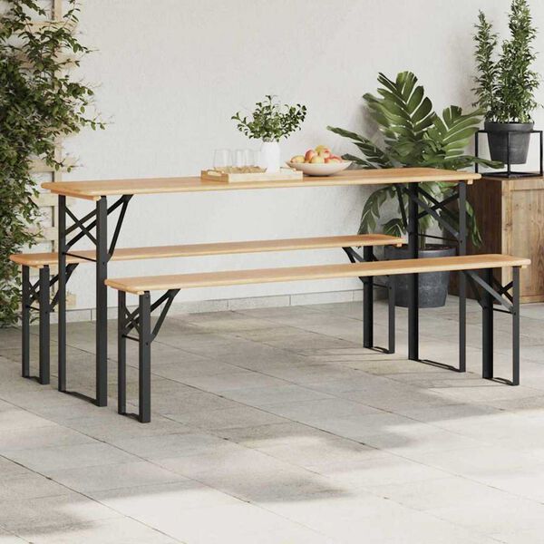 vidaXL Bier Tischbein 2 pcs Schwarz 39 x 3 x 75 cm