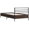vidaXL Bettgestell Braun Eichen-Optik 75x190 cm Holzwerkstoff Metall