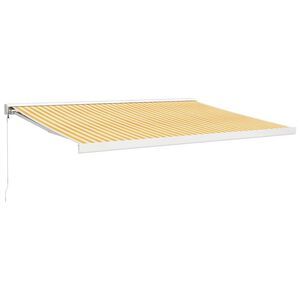 vidaXL Markise Einziehbar Gelb und Wei&szlig; 4,5x3 m Stoff und Aluminium