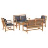 vidaXL Gartensofa-set 5 pcs Natur Massivholz Teak