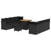 vidaXL Gartensofa-set 11 stk. Schwarz Poly-Rattan