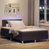 vidaXL LED Boxspringbett mit Matratze Dunkelbraun 120 x 200 cm Stoff