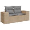 vidaXL 10-tlg. Garten-Sofagarnitur mit Kissen Beige Poly Rattan Akazie