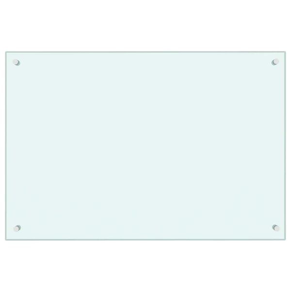 vidaXL K&uuml;chenr&uuml;ckwand Wei&szlig; 90x60 cm Hartglas
