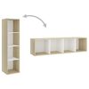 vidaXL 3-tlg. TV-Schrank-Set Wei&szlig; Sonoma-Eiche Holzwerkstoff