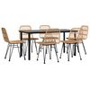 vidaXL 7-tlg. Garten-Essgruppe Poly Rattan