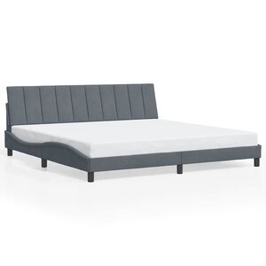 vidaXL Bettgestell ohne Matratze "Hanko" Dunkelgrau 200x200 cm Samt