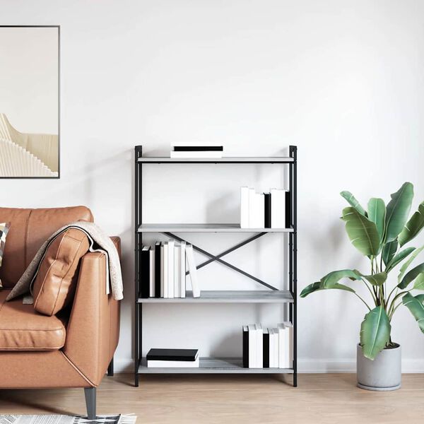 vidaXL B&uuml;cherregal Grau Sonoma 80 x 30 x 120 cm Holzwerkstoff