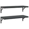 vidaXL Wandregale 2 Stk. 75x30 cm Schwarz Edelstahl