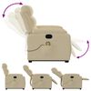 vidaXL Massagesessel mit Aufstehhilfe Creme Stoff