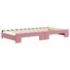 vidaXL Tagesbett Ausziehbar mit Schubladen Rosa 100x200 cm Samt