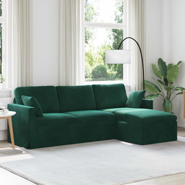 vidaXL Sofa Dunkelgr&uuml;n 198 x 134 x 80 cm Samt