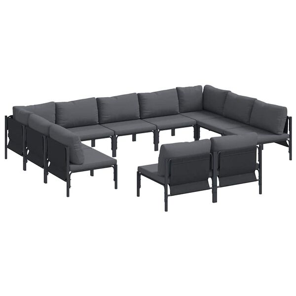 vidaXL Garten-Sofa-Set 11 pcs Anthrazit Stahl