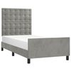 vidaXL Bettgestell ohne Matratze Hellgrau 90x200 cm Samt