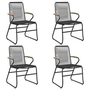 vidaXL Gartenst&uuml;hle 4 Stk. Schwarz 58x59x85,5 cm PVC Rattan