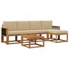 vidaXL Outdoor-Sofagarnitur mit Kissen 6 pcs Natur und Beige Polyester