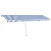 vidaXL Manuelle Markise mit Solar-LED 6 x 3 m Blau-wei&szlig; gestreift