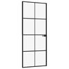 vidaXL Innent&uuml;r Schwarz 83x201,5 cm Hartglas & Aluminium Schlank