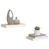 vidaXL Schweberegale 2 Stk. Eichen-Optik und Wei&szlig; 40x23x3,8 cm MDF