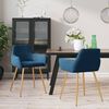 vidaXL Esszimmerst&uuml;hle 2 Stk. Blau Samt
