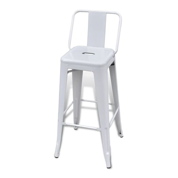 vidaXL Barhocker 2 Stk. Wei&szlig; Stahl