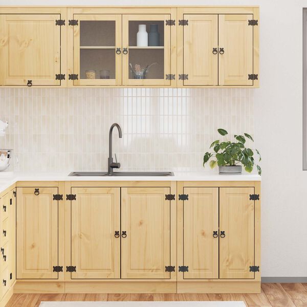 vidaXL Schrank mit Regal SKI 4 pcs Honigbraun Massives Kiefernholz