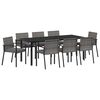 vidaXL Garten Essgruppe 9 pcs Grau Pulverbeschichteter Stahl