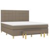 vidaXL Boxspringbett mit Matratze Taupe 160x200 cm Stoff