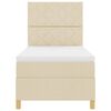 vidaXL Boxspringbett mit Matratze Creme 100 x 200 cm Stoff