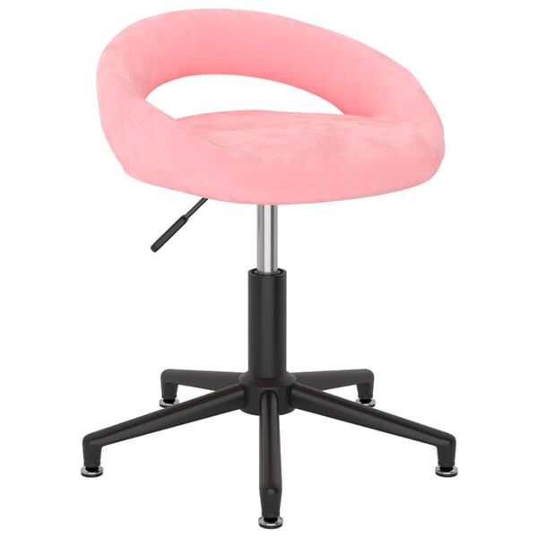vidaXL Esszimmerst&uuml;hle 2 Stk. Drehbar Rosa Samt