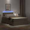 vidaXL Bett mit Stauraum und LED Cappuccino 120 x 190 cm Kunstleder