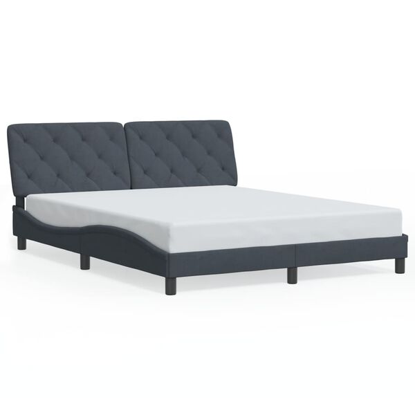 vidaXL Bettgestell ohne Matratze Dunkelgrau 160x200 cm Samt